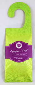 SONG OF INDIA Zawieszka zapachowa do szafy i samochodu LEMONGRASS FRESH 20g