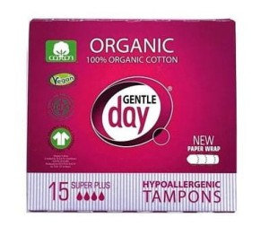 Gentle Day Tampony 100% z certyfikowanej bawełny organicznej SUPER PLUS 15szt.