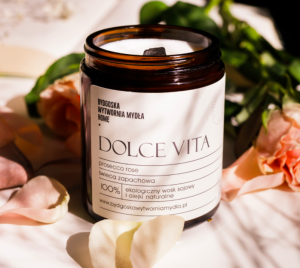 Bydgoska Wytwórnia Mydła Świeca sojowa DOLCE VITA 180ml/40h palenia 