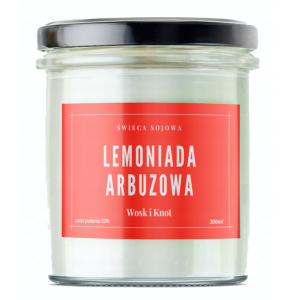 Wosk i Knot Świeca sojowa LEMONIADA ARBUZOWA 300ml