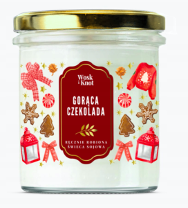Wosk i Knot Świeca sojowa GORĄCA CZEKOLADA 300ml