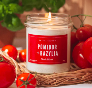 Wosk i Knot Świeca sojowa POMIDOR I BAZYLIA 300ml