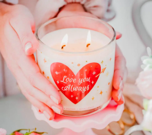 Wosk i Knot Duża świeca sojowa Love You always (Prosecco rose) 2-knotowa 350g 