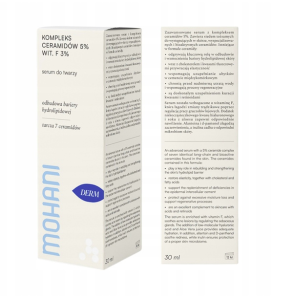 MOHANI Serum do twarzy z ceramidami 5% i witaminą F 3% 30ml