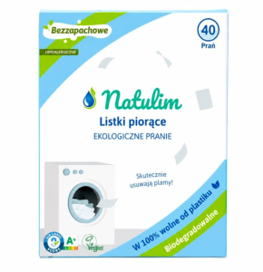 Natulim Listki piorące ekologiczne Bezzapachowe 40 prań