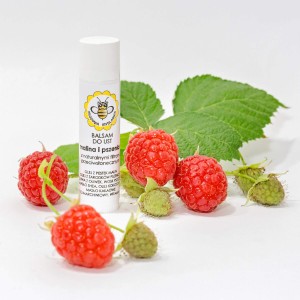 Miodowa Mydlarnia Balsam do ust Malina Pszenica z naturalnymi filtrami przeciwsłonecznymi 4,5ml